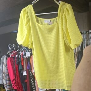 First Love Yellow Puff Sleeve Blouse